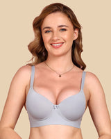 Polyamide Non-Wired Maximiser Push Up Bonded Bra (Level-3 Padding) with 3/4th Coverage (TW-SB-95301)(Grey)