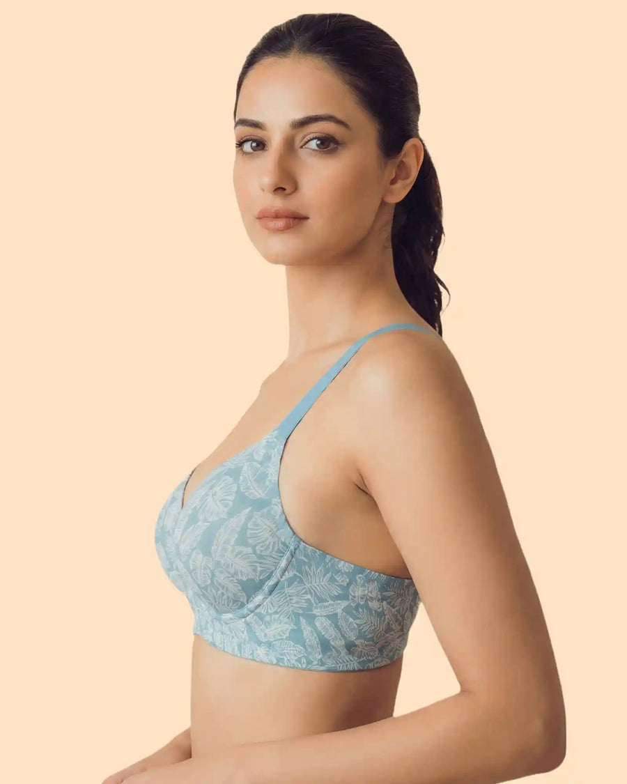 Printed Polyamide Bonded Maximiser Bra (Level-2 Padding) with 3/4th Coverage (TW-SB-51756)