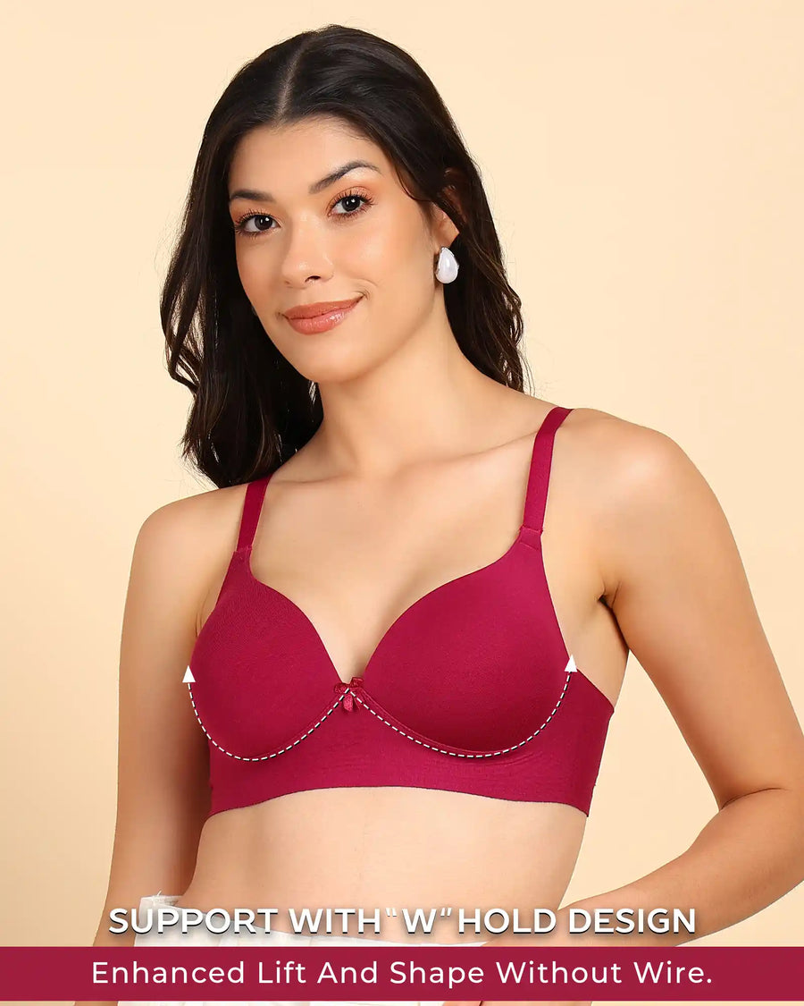 Tweens Bonded Breathable Cotton Push-Up 3/4-Coverage Maximiser Bra (Level 2 Padding) (SB-97015)