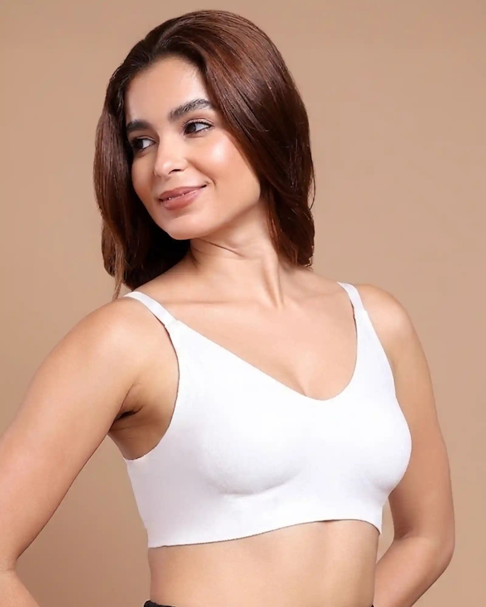 Cotton Non-Padded Full Coverage Bonded Bra (SB-935-White) (GB)