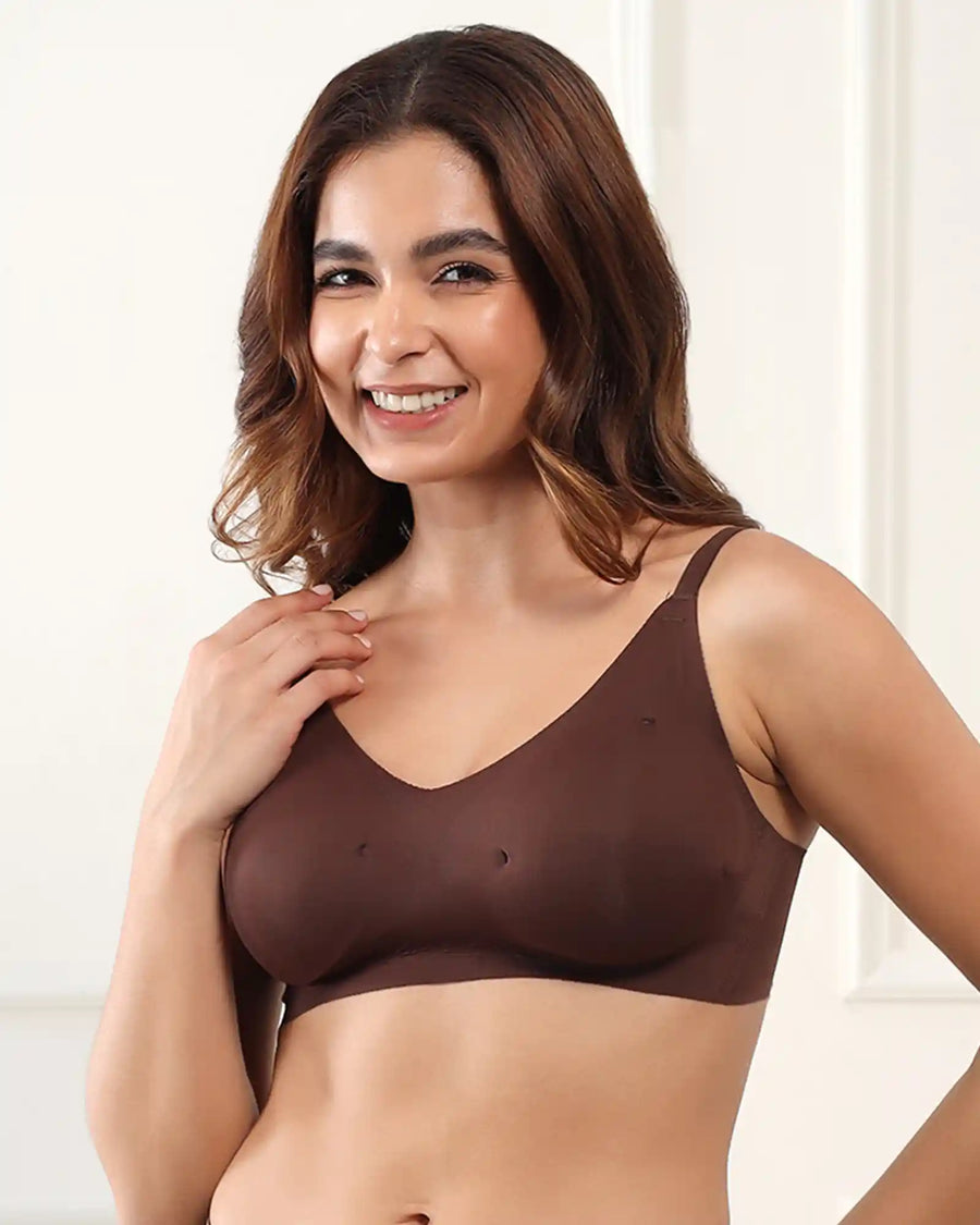 Polyamide Padded Full Coverage Bonded Bra (SB-968)(Coffee) (GB)