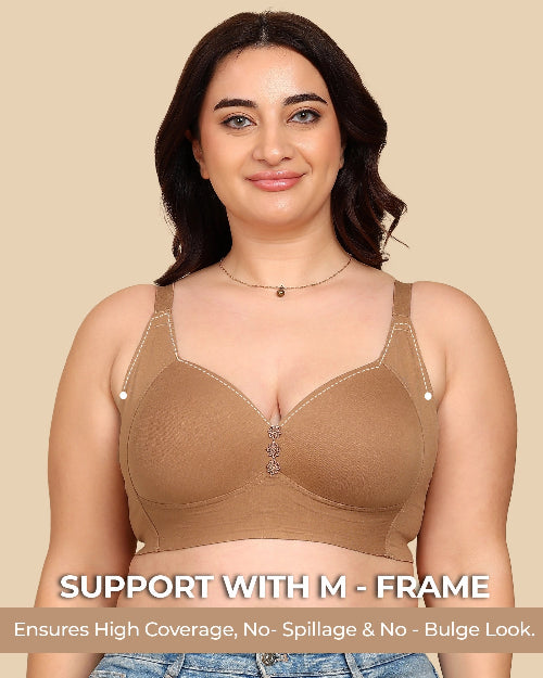 Tweens Bonded Breathable Cotton Plus-Size Padded M-Frame Minimiser (SB-9203)
