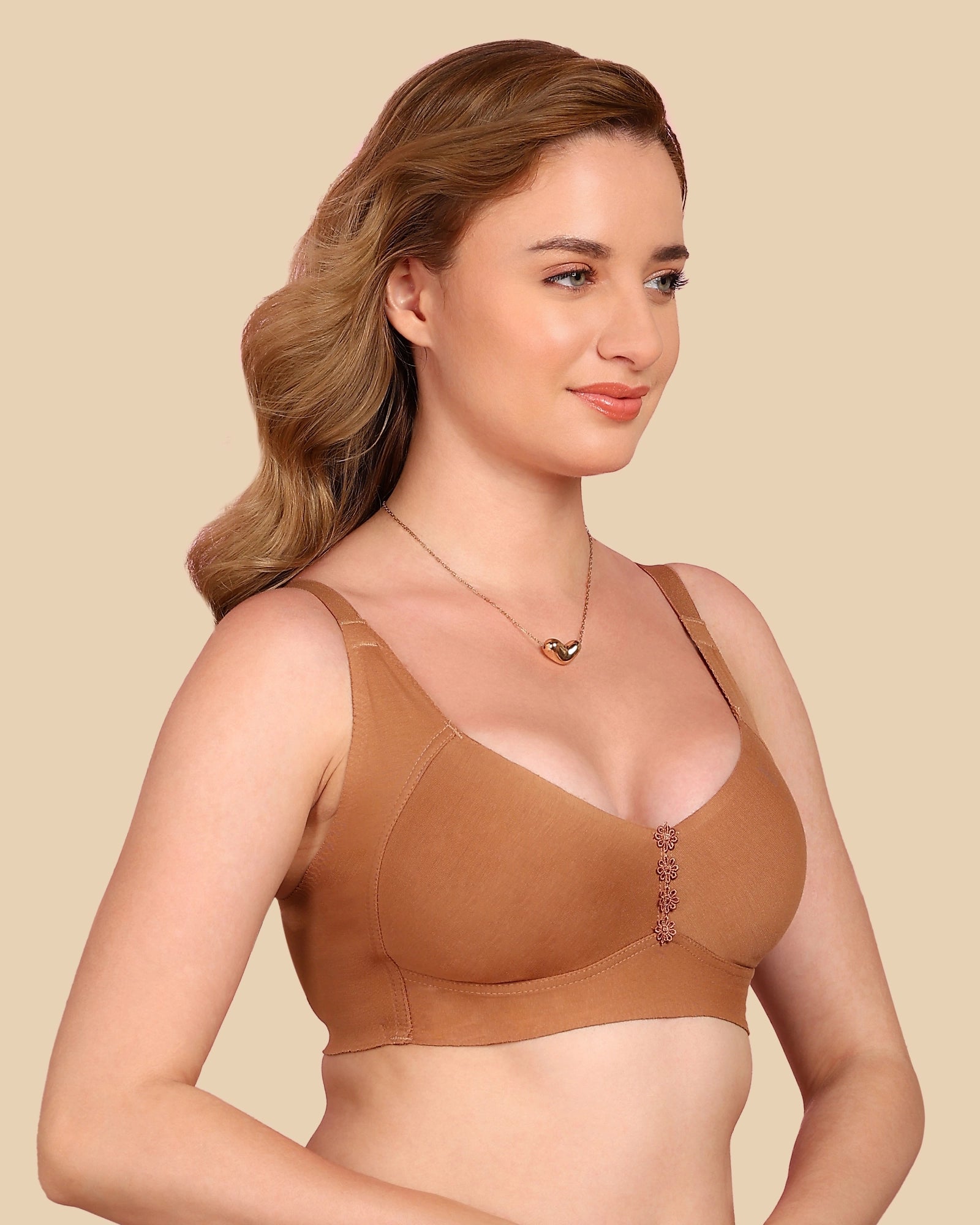 Tweens Bonded Breathable Cotton Plus-Size Non-Padded M-Frame Minimiser with Hidden Concealer (SB-9303)