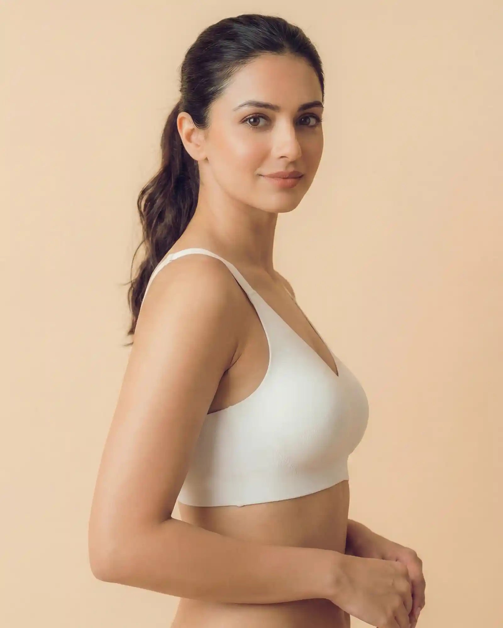 Cotton Non-Padded Full Coverage Bonded Bra (SB-935-White)