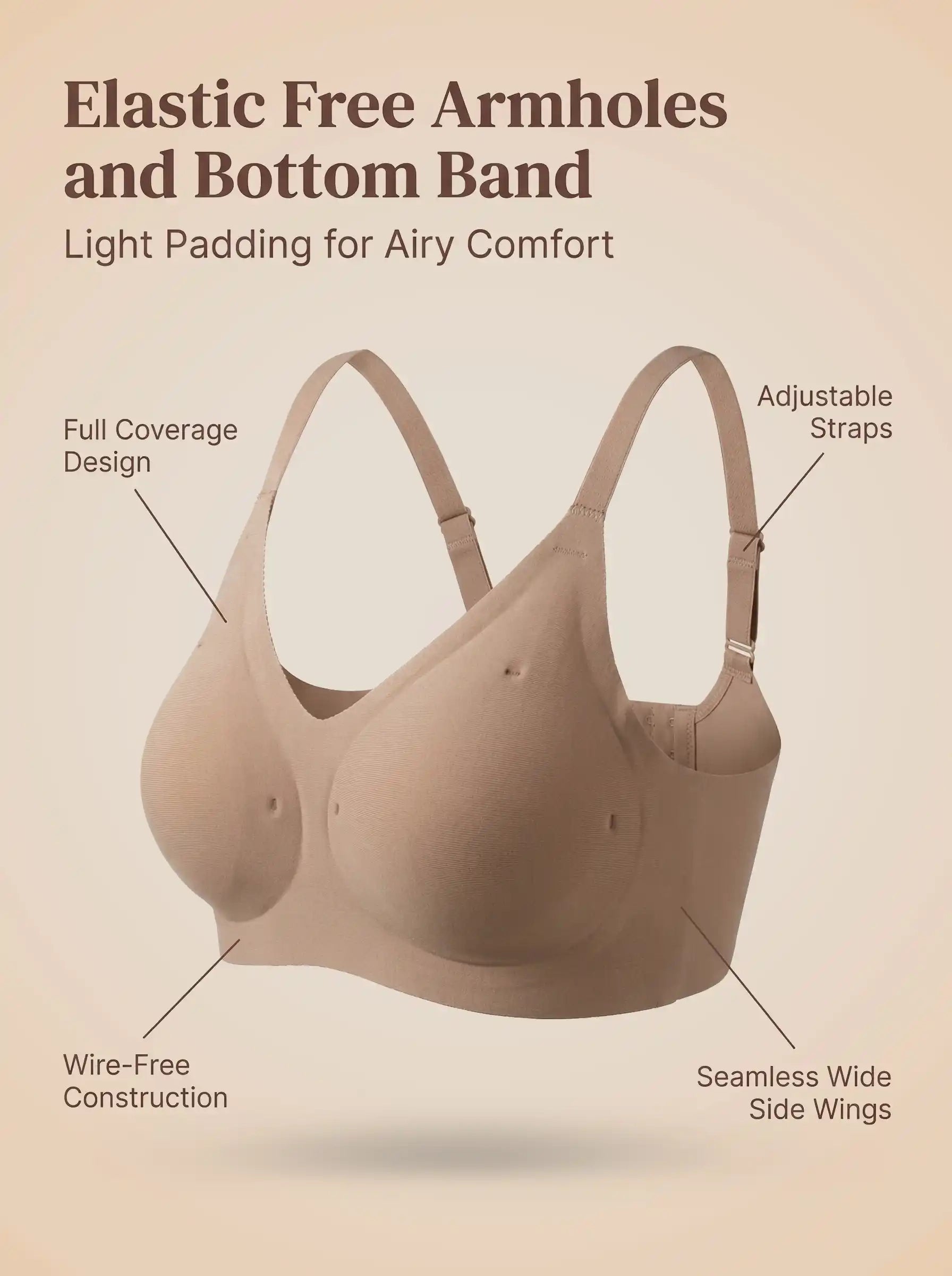 Cotton Padded Full Coverage Bonded Bra (SB-938-Fawn)