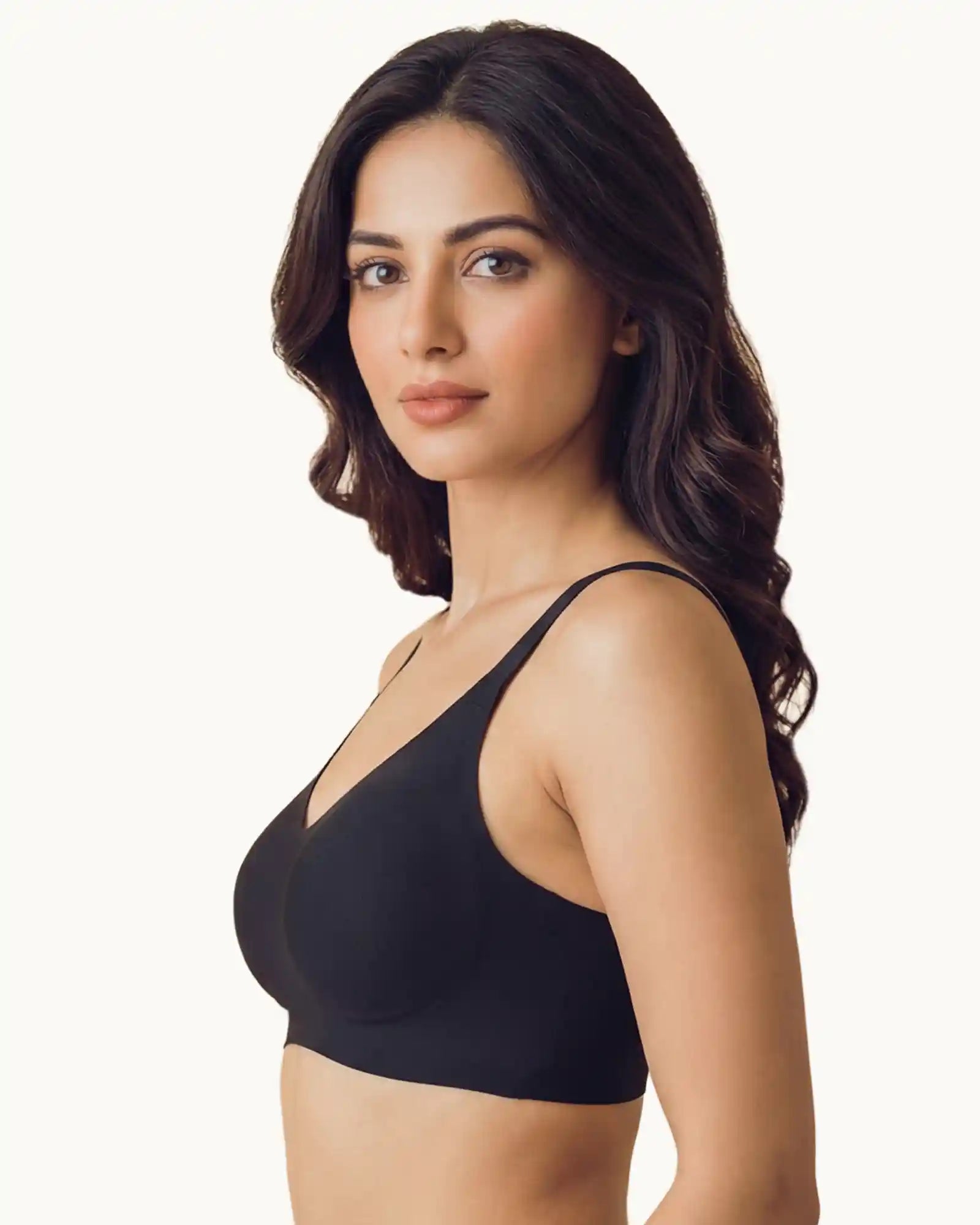 Cotton Padded Full Coverage Bonded Bra (SB-938-Black)