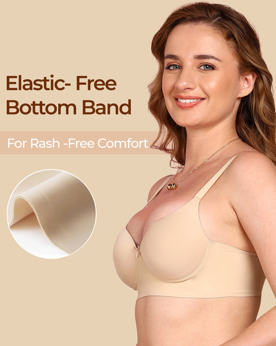 Polyamide Non-Wired Maximiser Push Up Bonded Bra (Level-3 Padding) with 3/4th Coverage  (SB-95301) (Skin)
