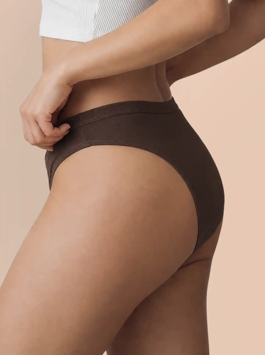 Cotton Medium Coverage Bikini Cut Panty with Soft Waistband(TW-71) (1 Coffee+1 Skin+1 Plum+1 Dark Grey+1 Coral)