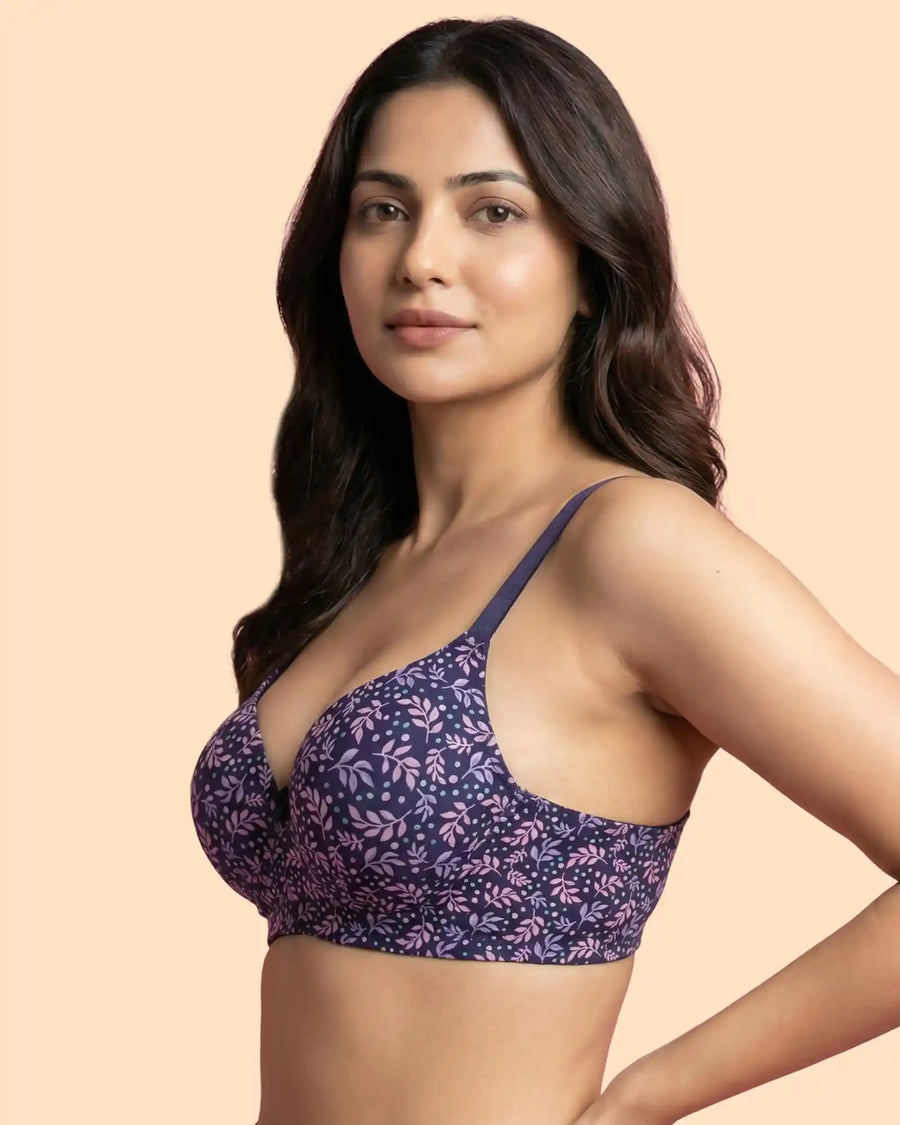Printed Polyamide Bonded Maximiser Bra (Level-2 Padding) with 3/4th Coverage (TW-SB-51754)