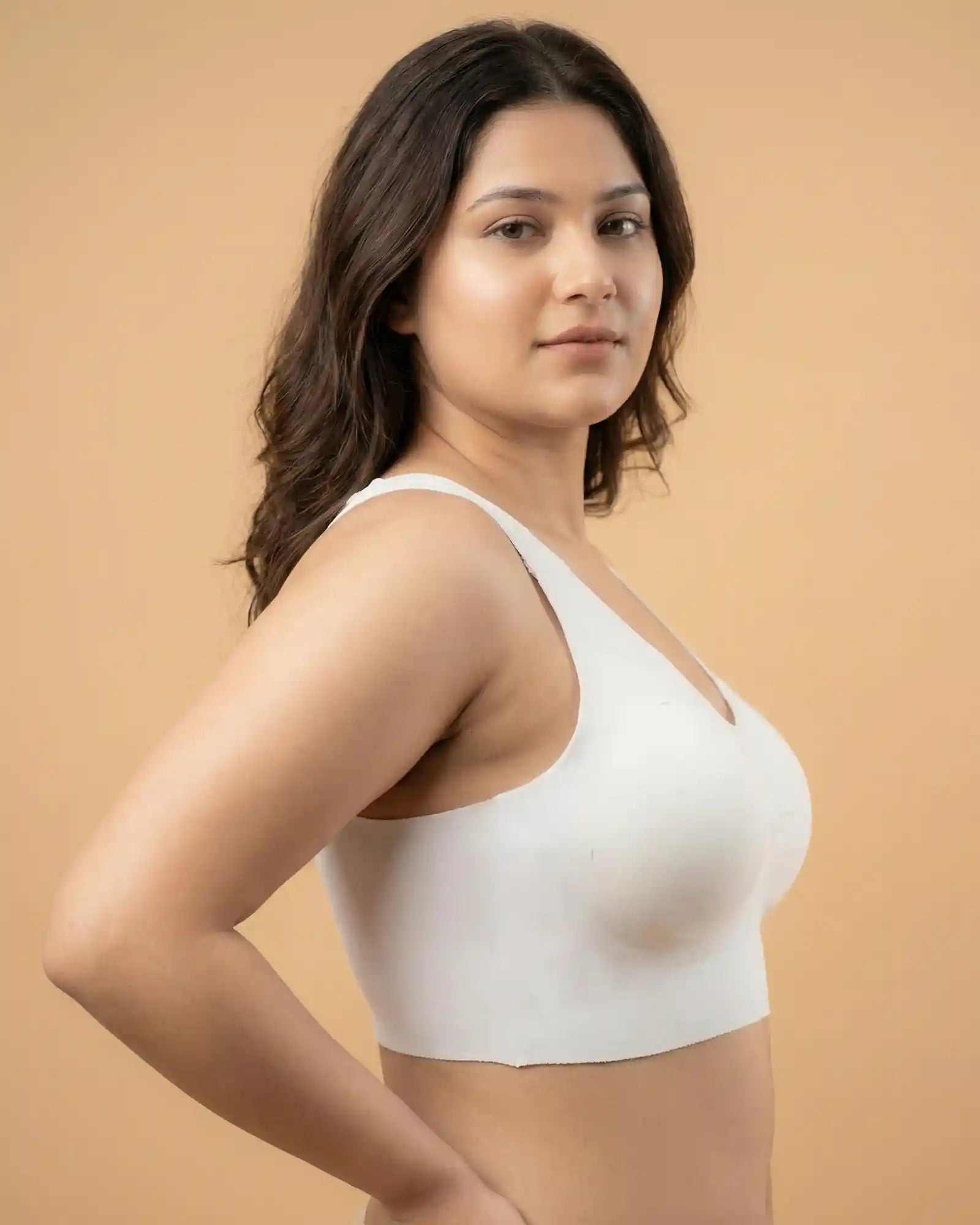 Cotton Padded Full Coverage Plus-Size Bonded Bra (SB-918-White)