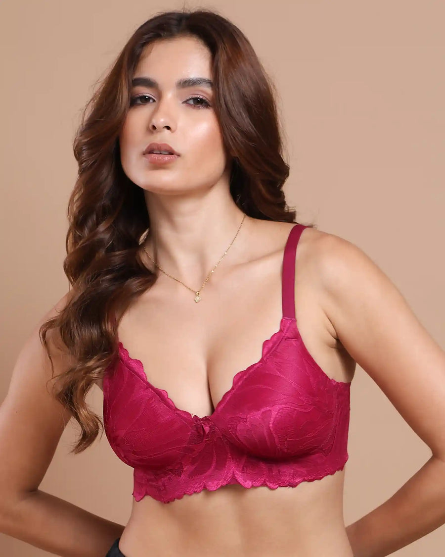 Cotton Padded Bonded Lace Bra (TW-SB-5801) (GB)
