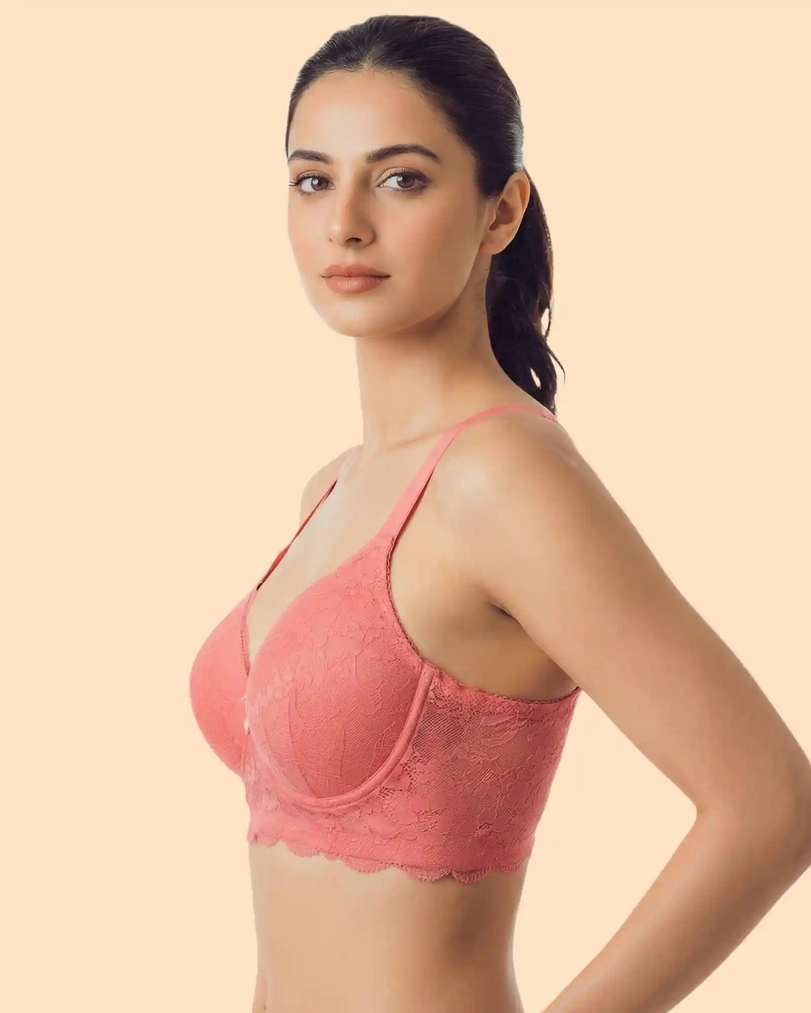 Cotton Padded Bonded Lace Bra (TW-SB-5803)