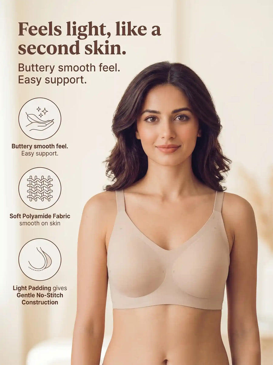 Polyamide Padded Full Coverage Bonded Bra (SB-968)(Skin)