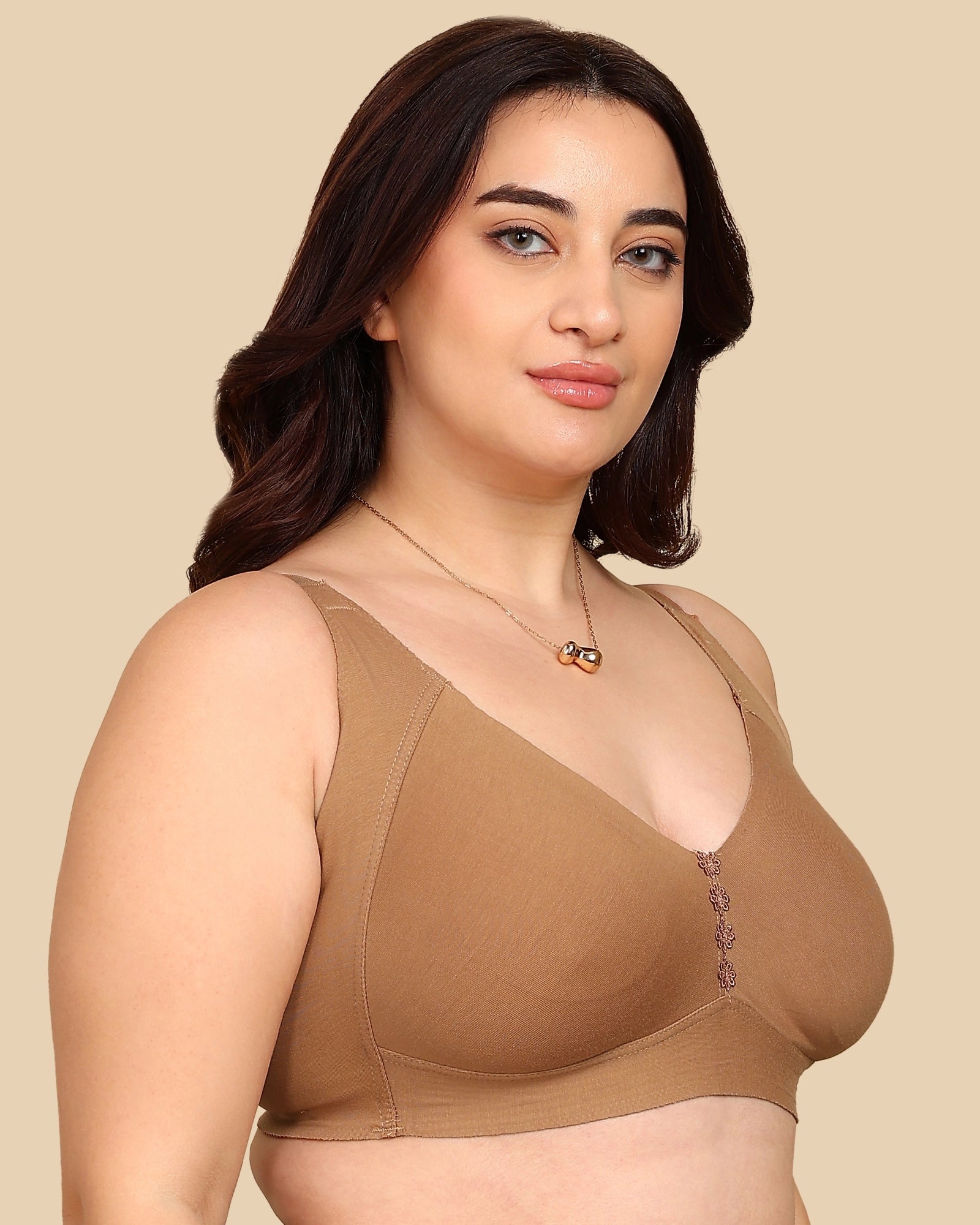 Tweens Bonded Breathable Cotton Plus-Size Non-Padded M-Frame Minimiser with Hidden Concealer (SB-9303)