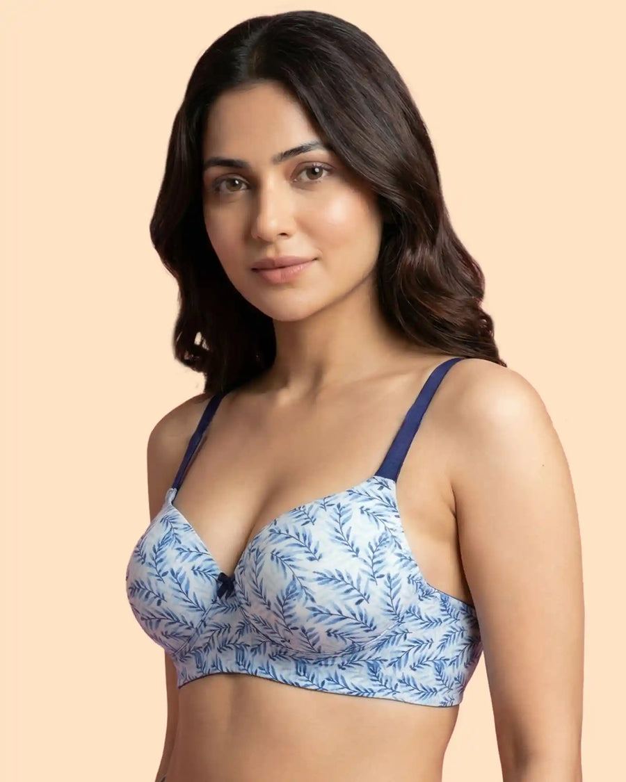 Printed Polyamide Bonded Maximiser Bra (Level-2 Padding) with 3/4th Coverage (TW-SB-51753)