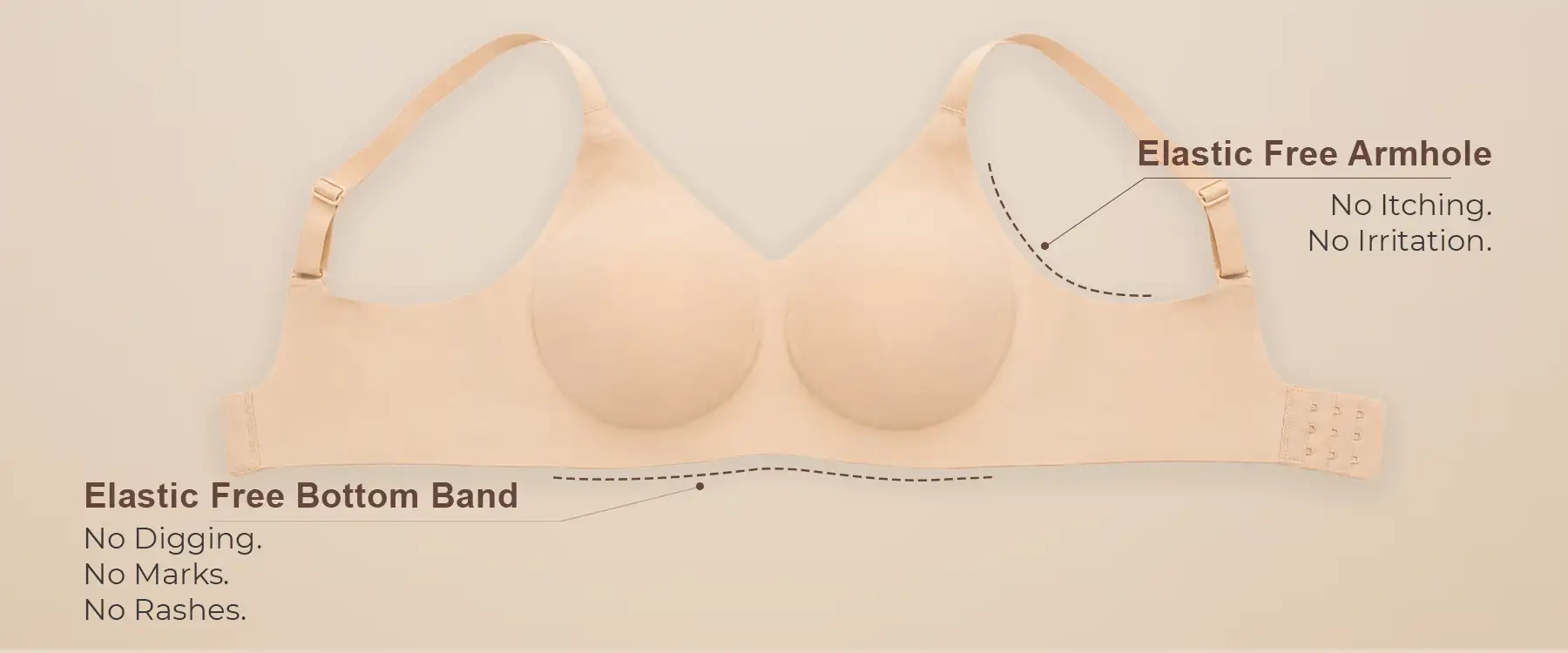 Cotton Padded Full Coverage Bonded Bra (SB-938-Fawn)