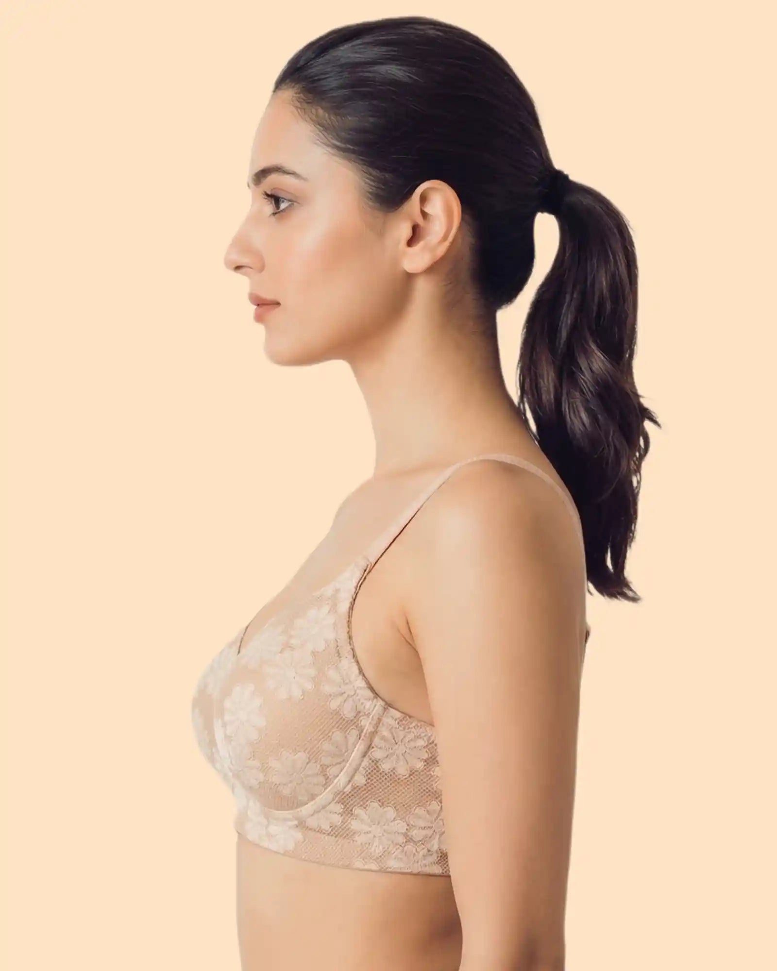 Cotton Padded Bonded Lace Bra (TW-SB-58012)