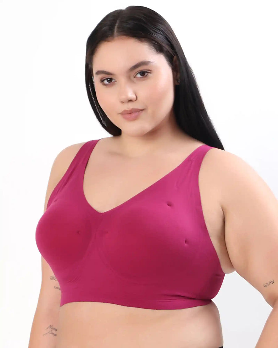 Tweens Bonded Breathable Cotton Plus-Size Padded Full-Coverage Bra (SB-918-Wine) (MR)