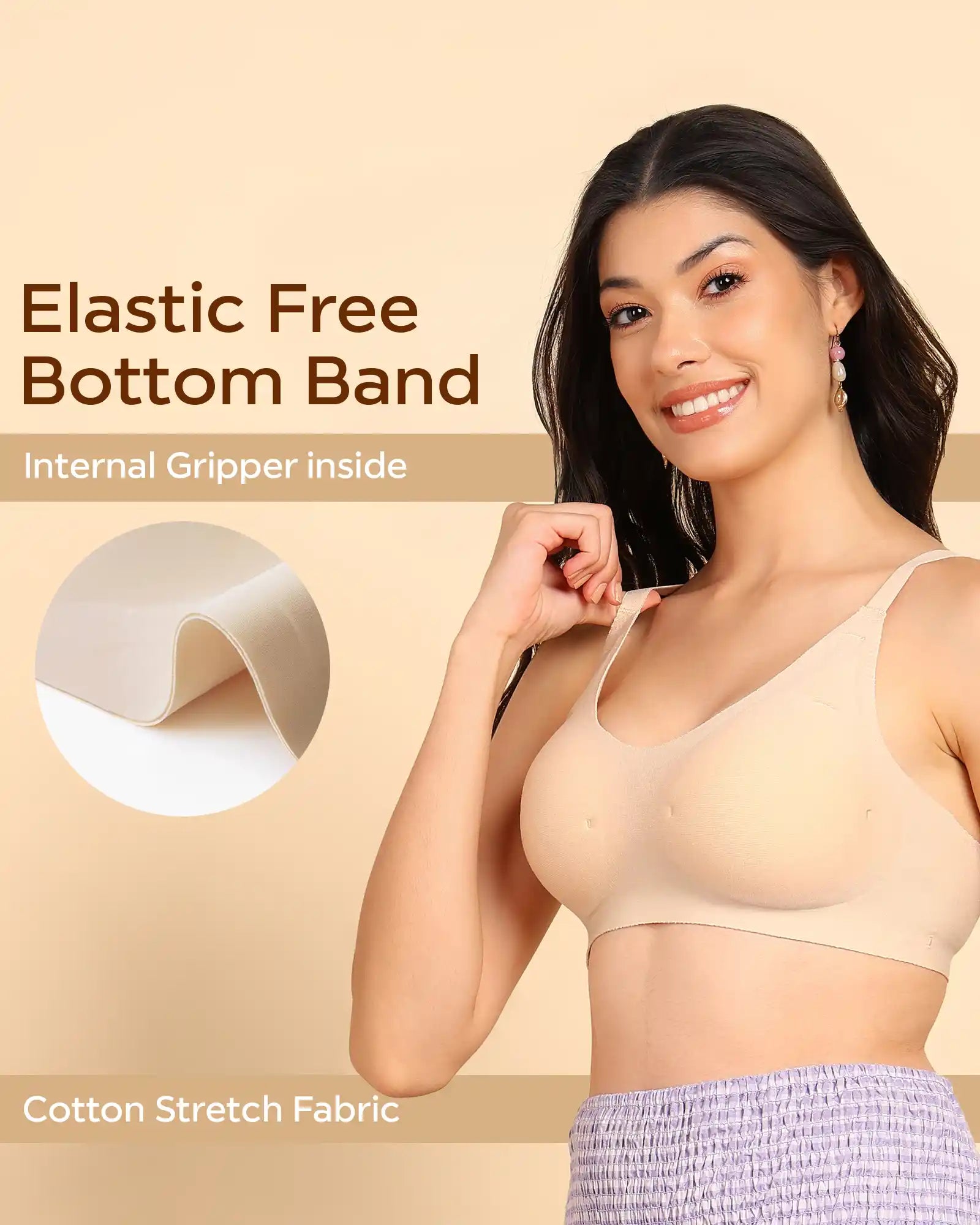 Tweens Lightly-Padded Cotton Spandex Invisi-Fit Bra (SKIN)