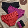 Cotton High Coverage Mid Waist Hipster Panty(Pack of 5)(TW-63)(Black 2PC+Wine 2PC+Red 1PC)