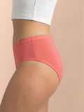 Cotton High Coverage Mid Waist Hipster Panty with Ultra Soft Waistband (TW-63-Coral)(Pack Of 2)
