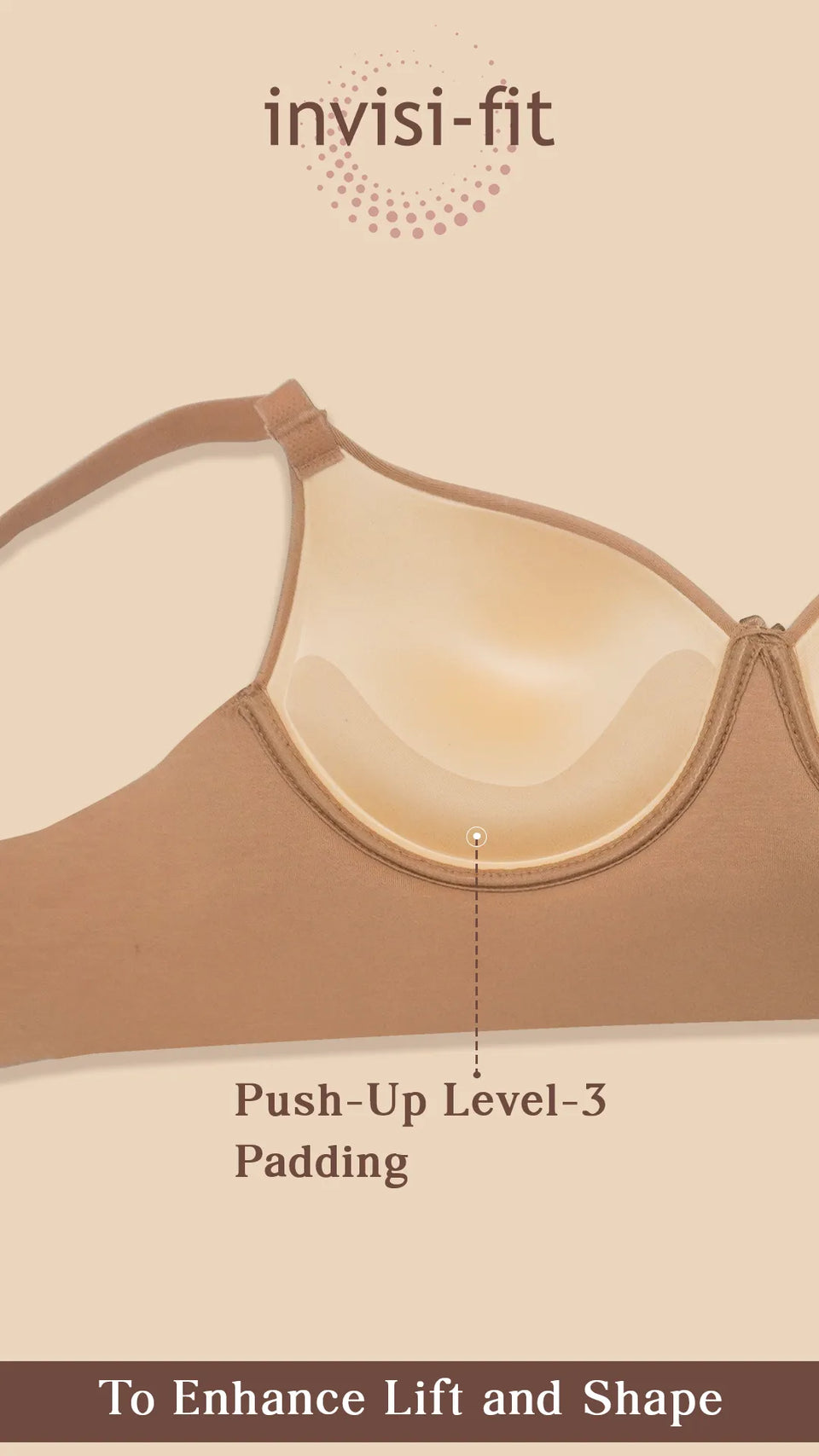 Tweens Bonded Breathable Cotton Push-Up 3/4-Coverage Bra (Level 3 Padding) (SB-93510) image 3