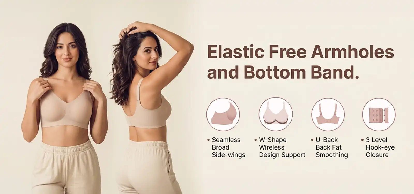 Cotton Padded Full Coverage Bonded Bra (SB-938-Fawn)