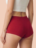 Cotton High Coverage Boy Shorts (TW-65)(Red)