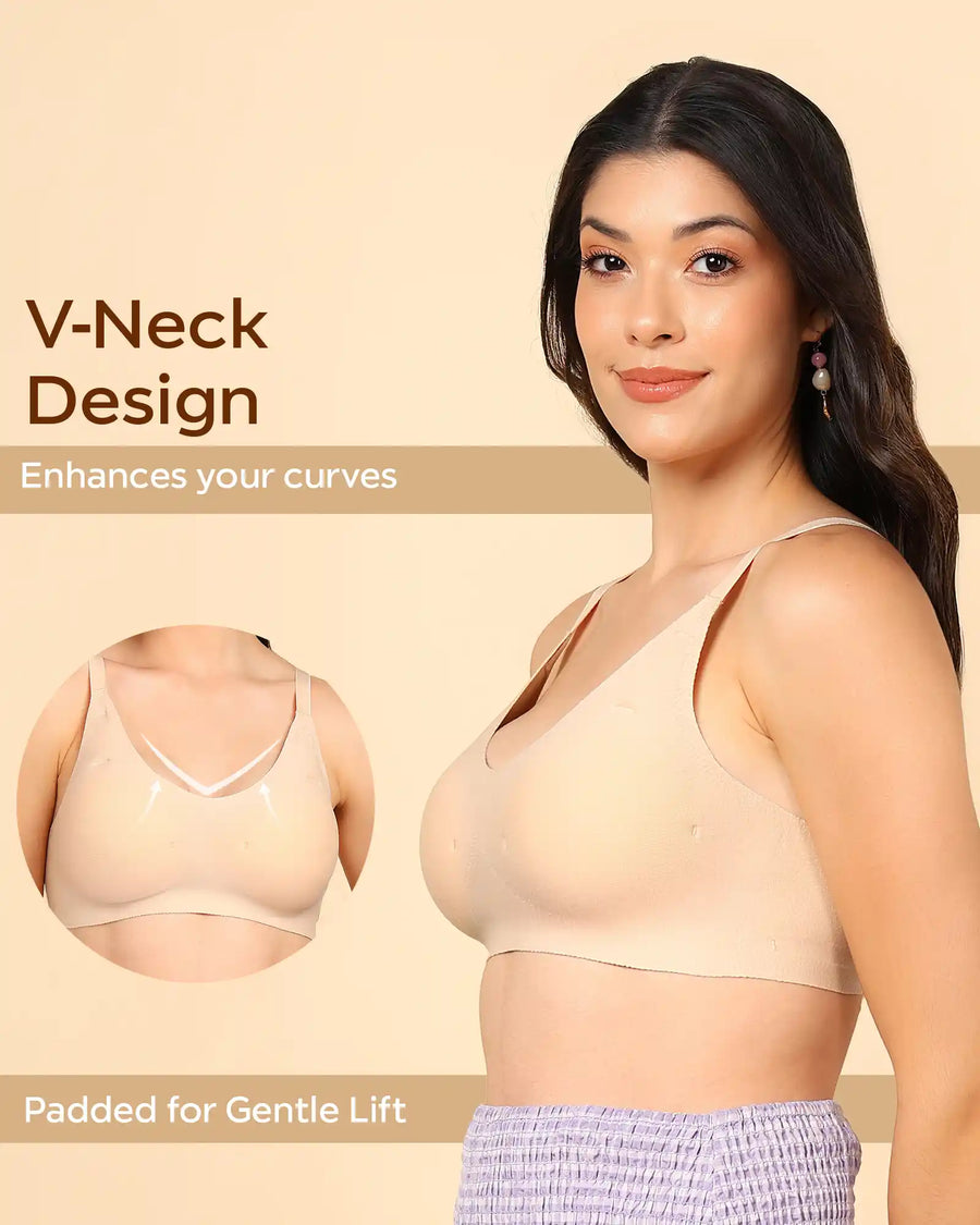 Tweens Bonded Breathable Cotton Padded Full-Coverage Bra (SB-938-Skin)