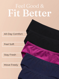 Cotton High Coverage Mid Waist Hipster Panty (Pack of 5)(TW-63)(Black 2PC+ Navy 2PC+Wine 1PC)
