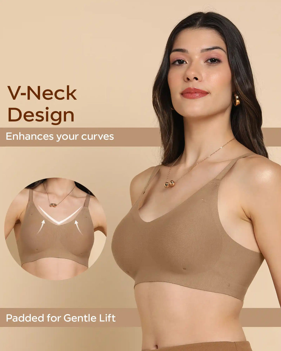 Tweens Bonded Breathable Cotton Padded Full-Coverage Bra (SB-938-Fawn)