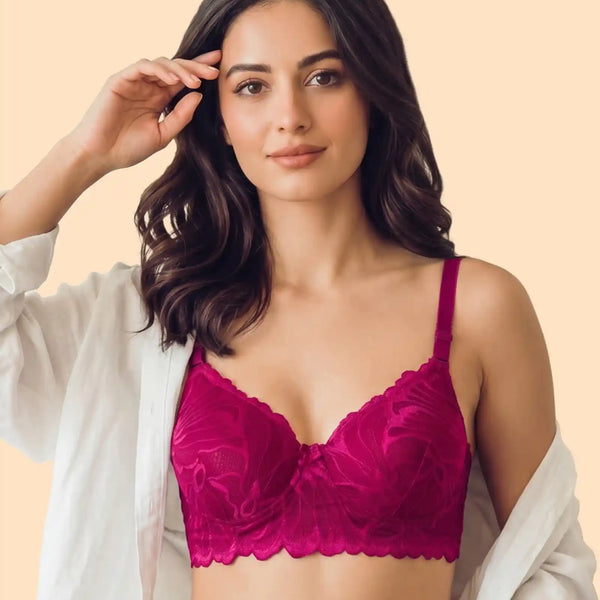 Cotton Padded Bonded Lace Bra (TW-SB-5801)