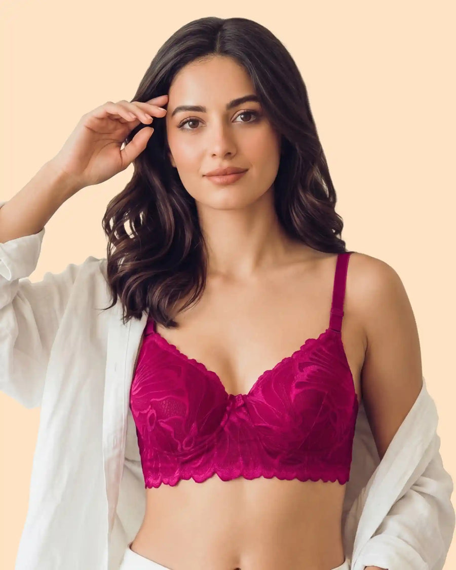 Cotton Padded Bonded Lace Bra (TW-SB-5801)