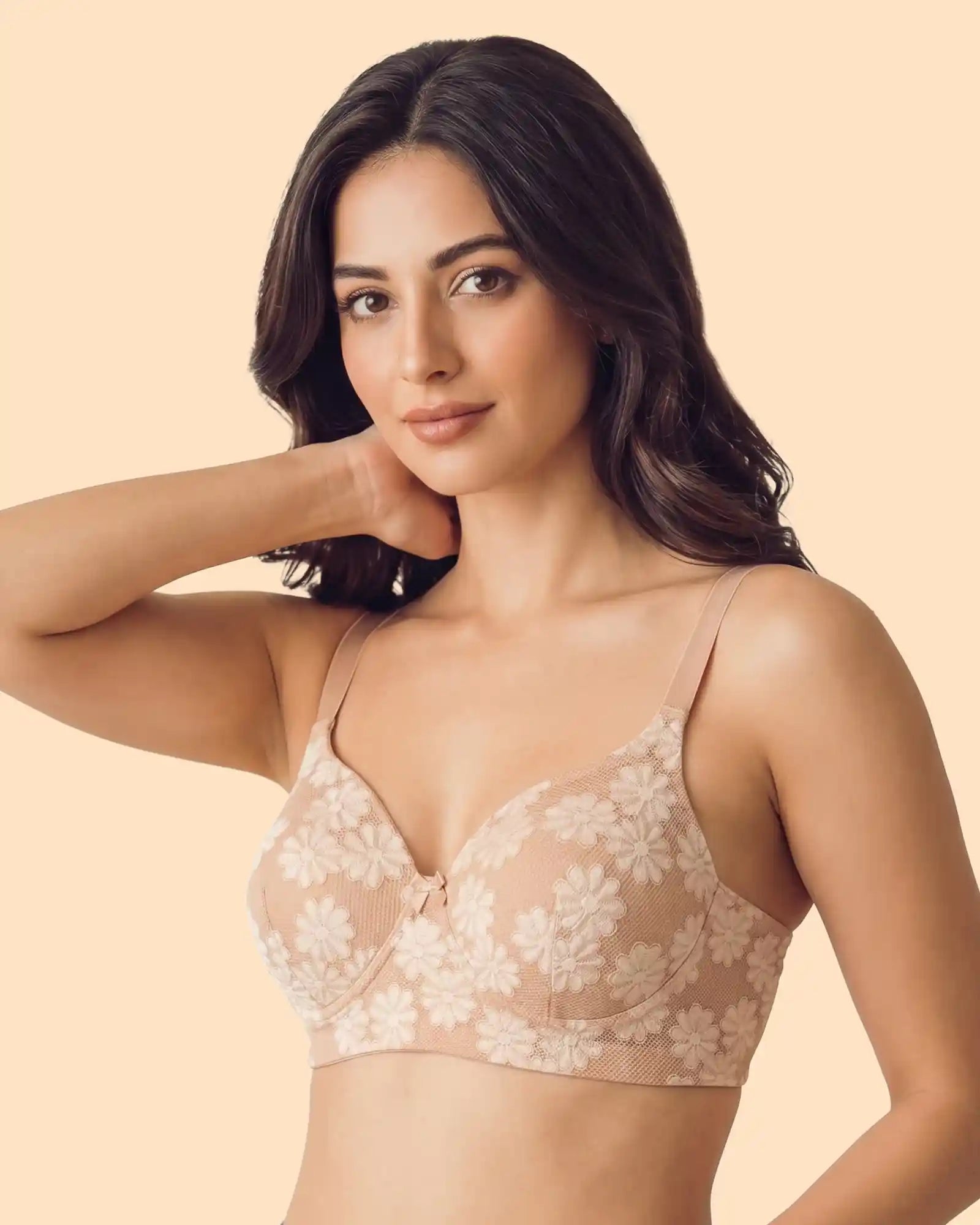 Cotton Padded Bonded Lace Bra (TW-SB-58012)