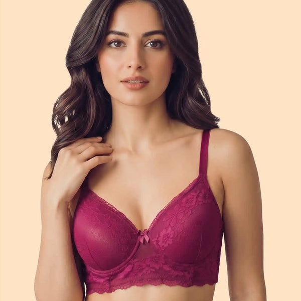 Cotton Padded Bonded Lace Bra (TW-SB-5802)