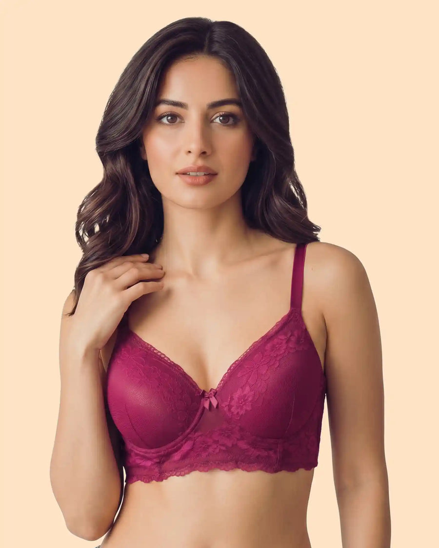 Cotton Padded Bonded Lace Bra (TW-SB-5802)