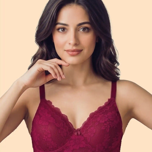 Cotton Padded Bonded Lace Bra (TW-SB-5805)