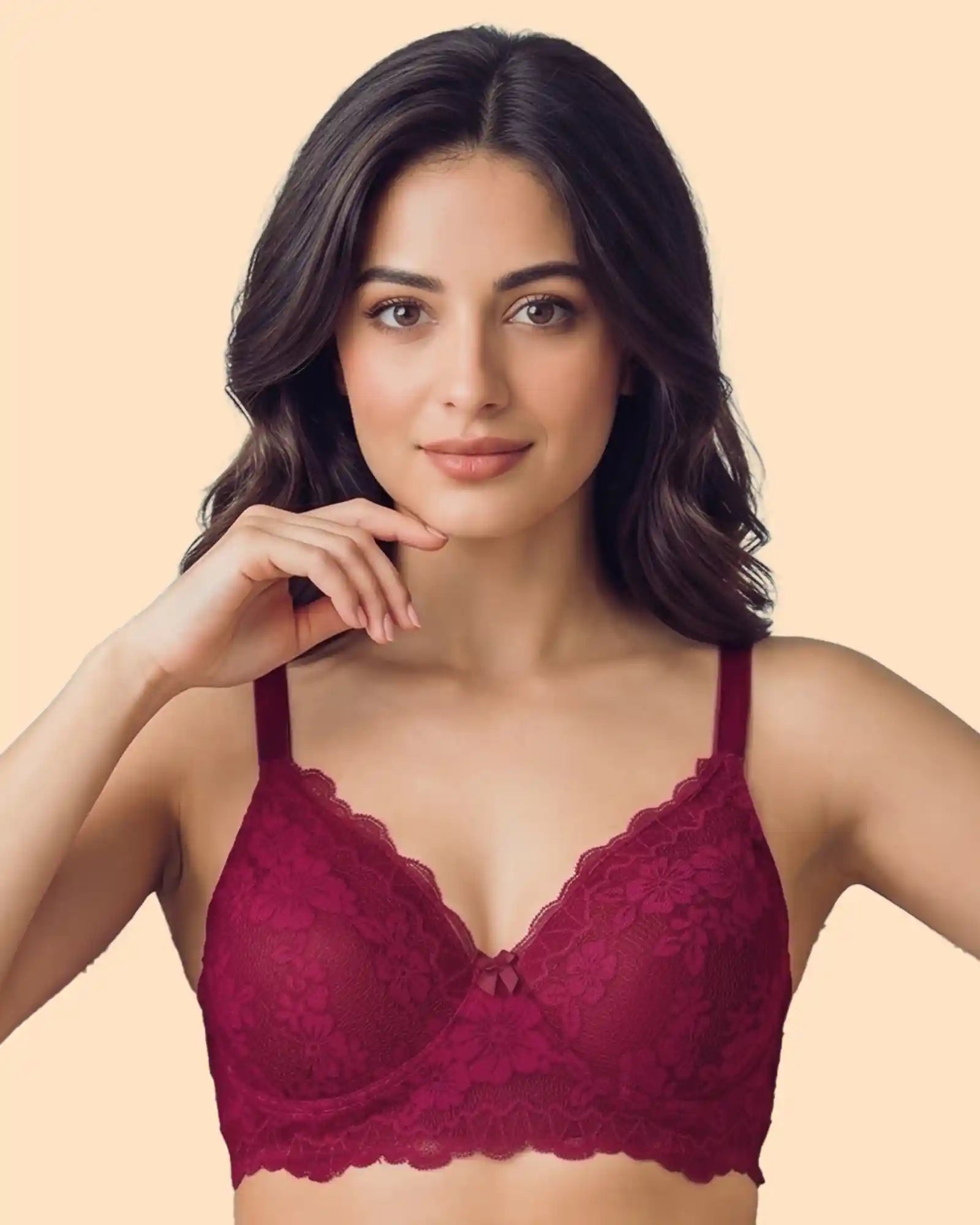 Cotton Padded Bonded Lace Bra (TW-SB-5805)