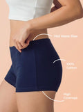 Cotton High Coverage Boy Shorts (TW-65)(Navy)