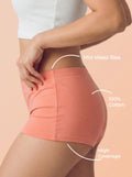 Cotton High Coverage Boy Shorts (TW-65)(Coral)