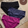 Cotton High Coverage Mid Waist Hipster Panty (Pack of 3)(TW-63)(Black+Navy+Wine)