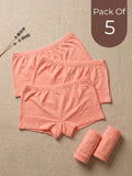 Cotton High Coverage Boy Shorts (TW-65)(Coral)