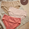 Cotton High Coverage Mid Waist Hipster Panty Set (Pack of 3)(TW-63)(Fawn+Skin+Coral)