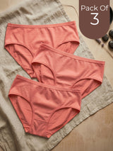 Cotton High Coverage Mid Waist Hipster Panty with Ultra Soft Waistband (TW-63)(Coral)