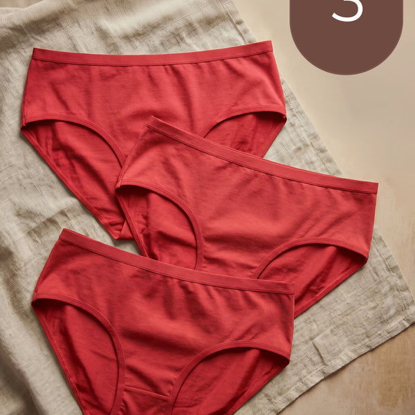 Cotton High Coverage Mid Waist Hipster Panty with Ultra Soft Waistband (TW-63)(Red)