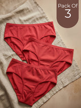 Cotton High Coverage Mid Waist Hipster Panty with Ultra Soft Waistband (TW-63)(Red)