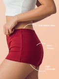 Cotton High Coverage Boy Shorts (TW-65)(Red)
