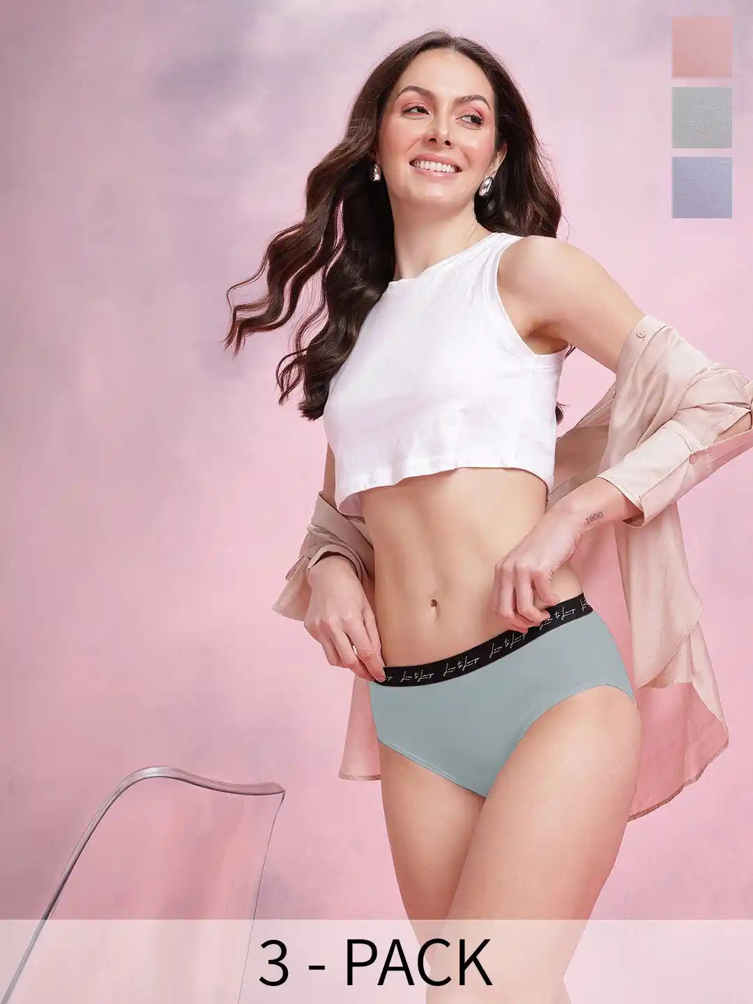 Tweens Cotton Spandex Panty Soft Stretch Everyday Comfort (Pack of 3)