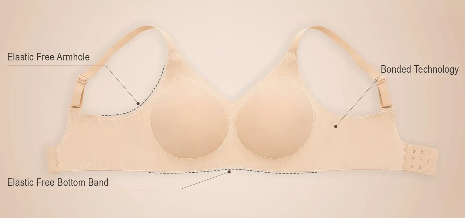 Cotton Padded Full Coverage Bonded Bra (SB-938-Fawn)