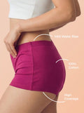 Cotton High Coverage Boy Shorts (TW-65)(Wine)